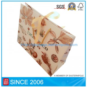 Luxe papieren zak voor kaarsverpakking met lintsluiting